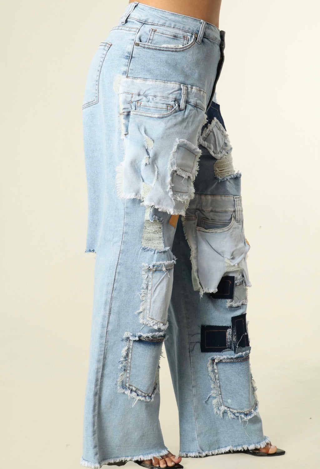 Denim Patchwork Jeans