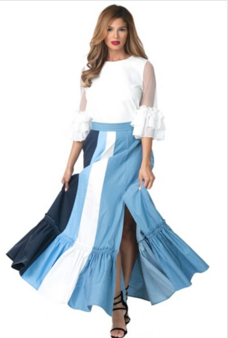 Tiered maxi top skirt queen