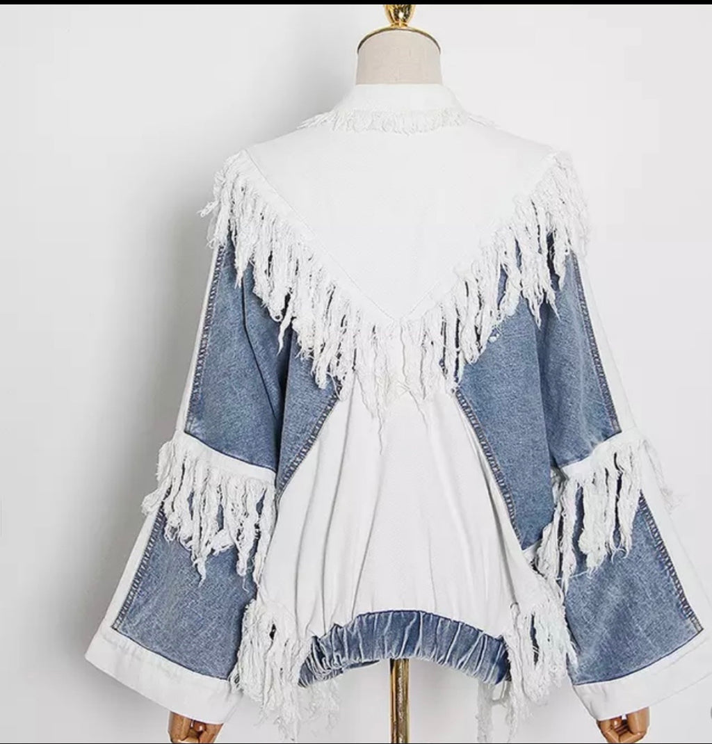 Denim Fringe Jacket