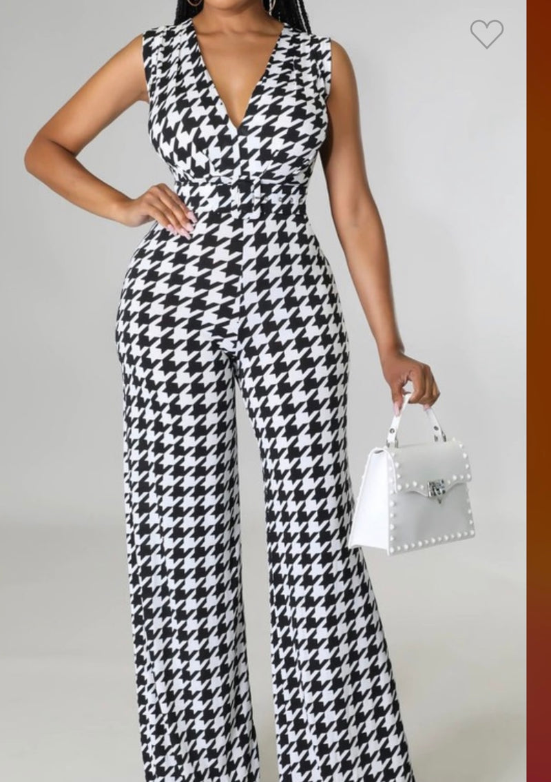 Houndstooth pantsuit deals
