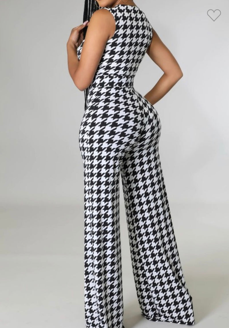 Houndstooth pantsuit deals