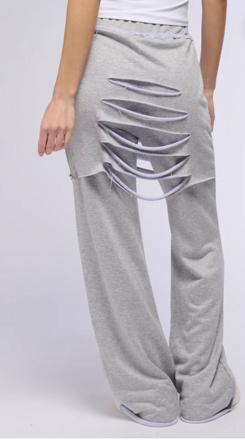 Distressed Skirt Pants