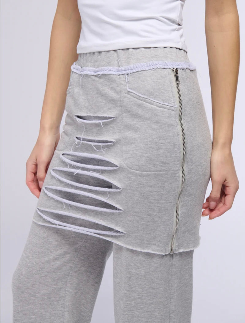 Distressed Skirt Pants