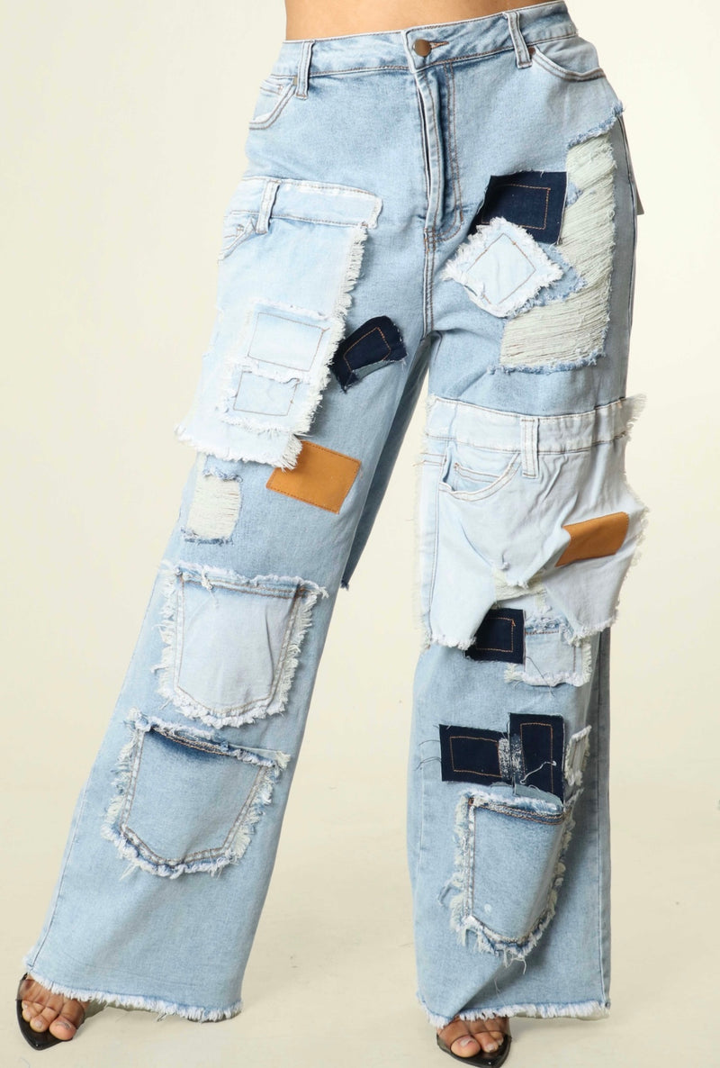 Denim Patchwork Jeans
