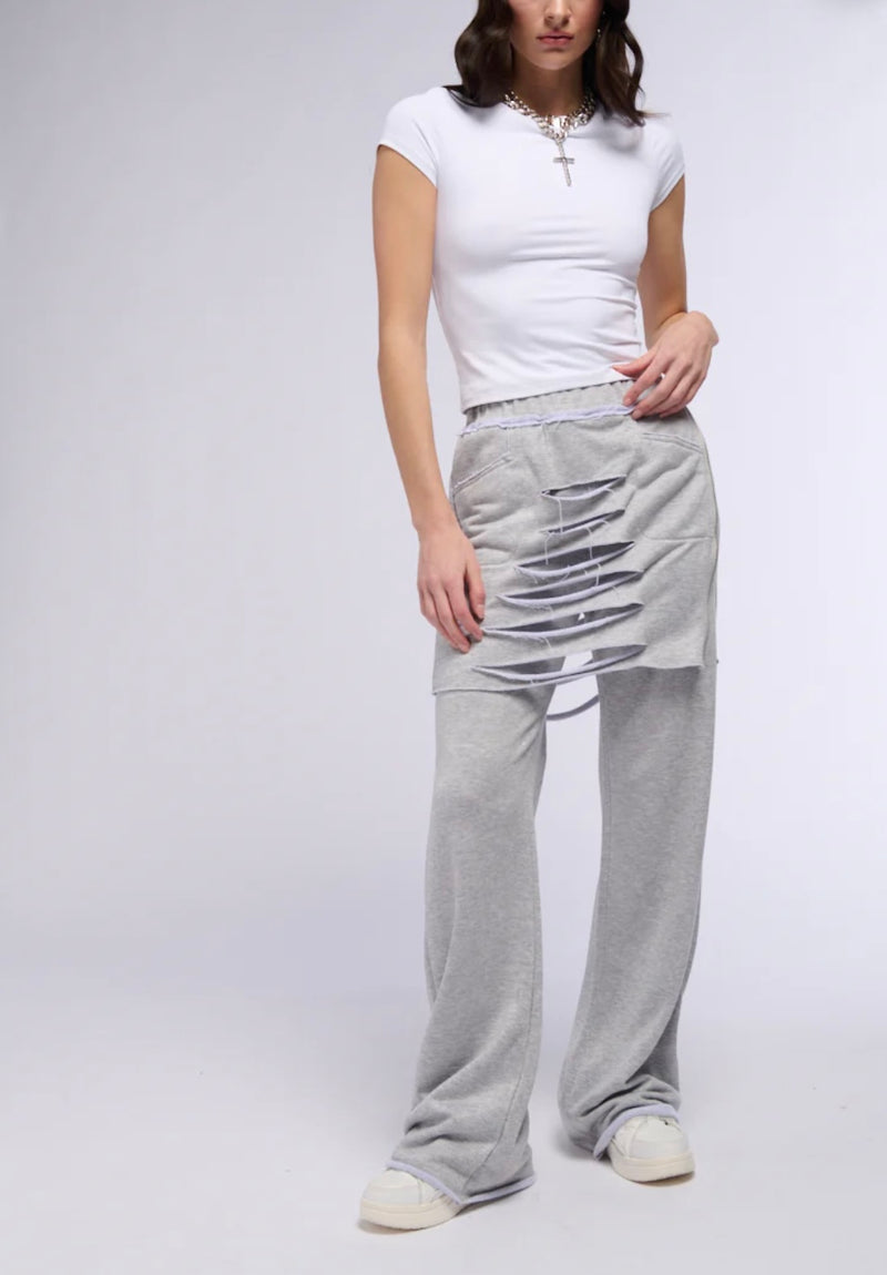 Distressed Skirt Pants