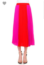 Color Blocking Pleated Skirt