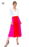 Color Blocking Pleated Skirt