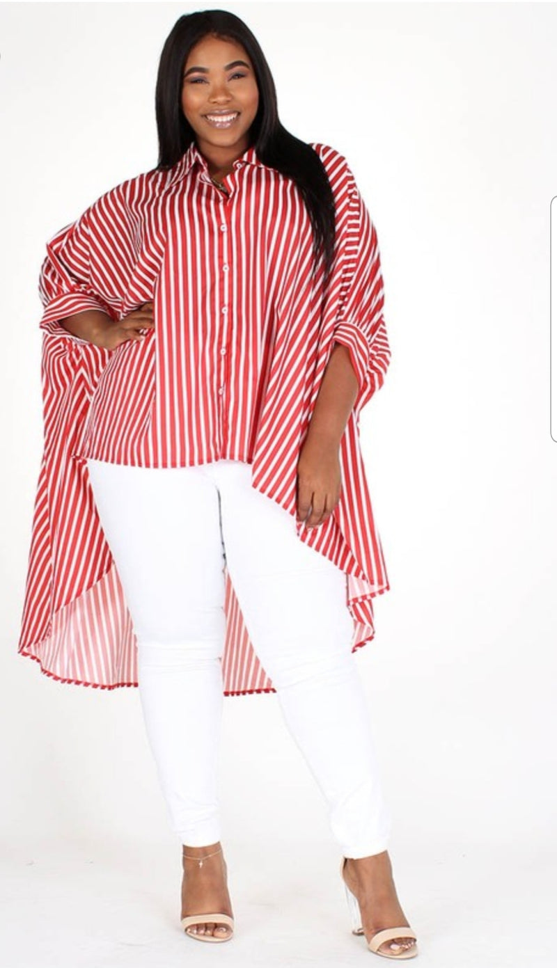 Candy Cane Hi-Lo Top