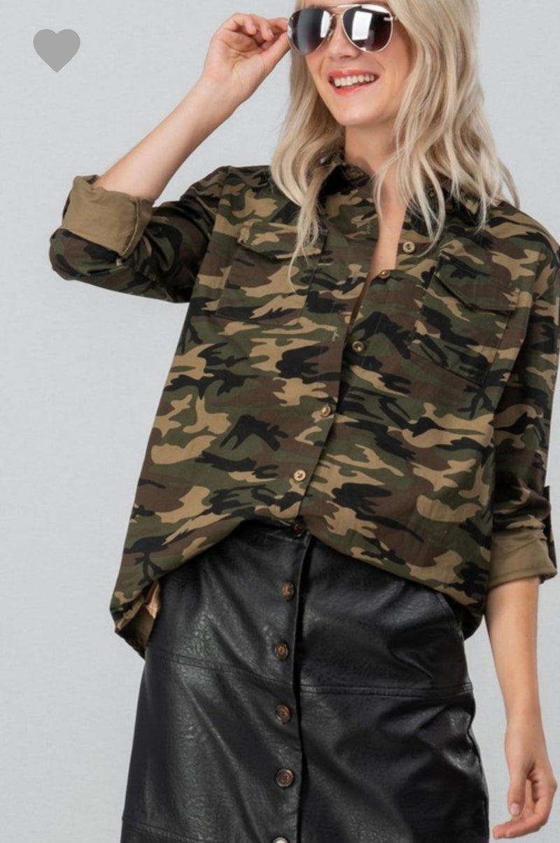 Comfy Camo ButtonUp Shirt
