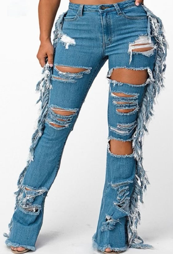 Shake It Fringes Distressed Jeans II
