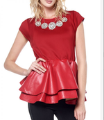 Red Hot Delicious Peplum Top