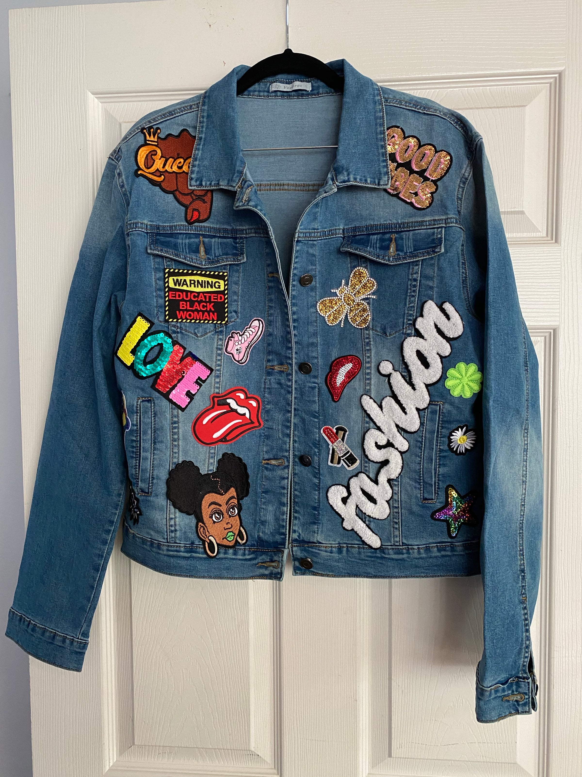 Handmade Embroidered Patchwork Denim Jacket