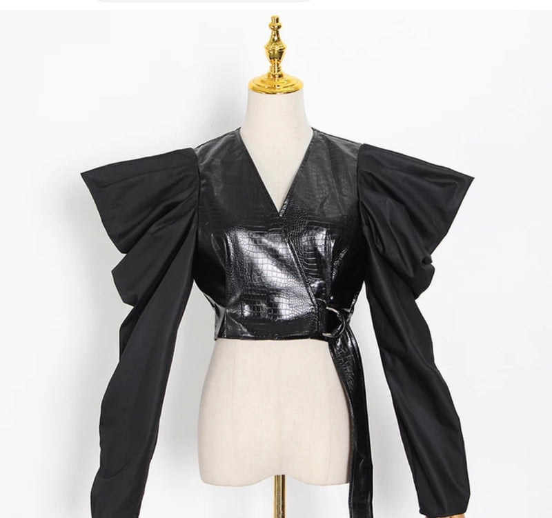 Margareth’s Leatherette Crop Top