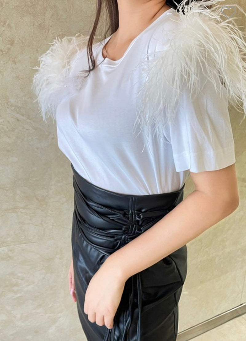 Feathered Sleeve Top