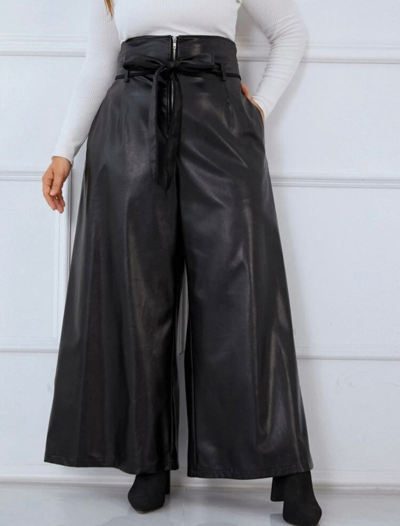 The Leather Wide Legged Pants